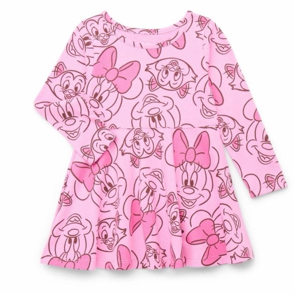Disney Minnie Mouse Figaro Toddler Girls Long Sleeve Skater Dress - 3T - New